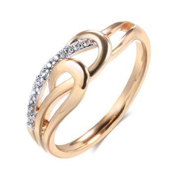 Fine Wedding Jewellery Fashion Luxury 14K Filled Rose Gold Micro-wax Inlay AAA Zircon Diamonds Ring